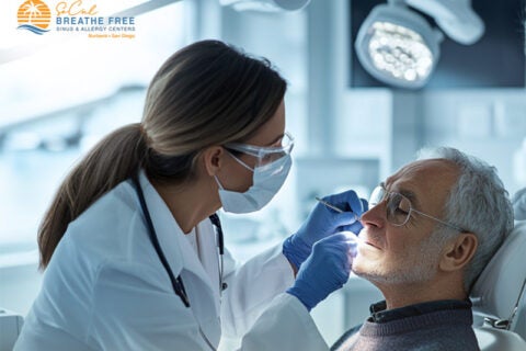 Old man Getting regular check-up from doctor