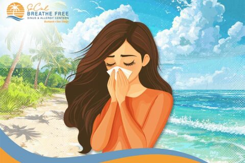 Woman suffering from cold