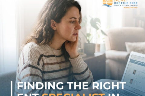 Girl searching for a doctor for her ear pain